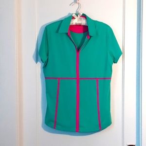 Bette Court Women's Short-Sleeved Golf Polo Shirt, Sz L